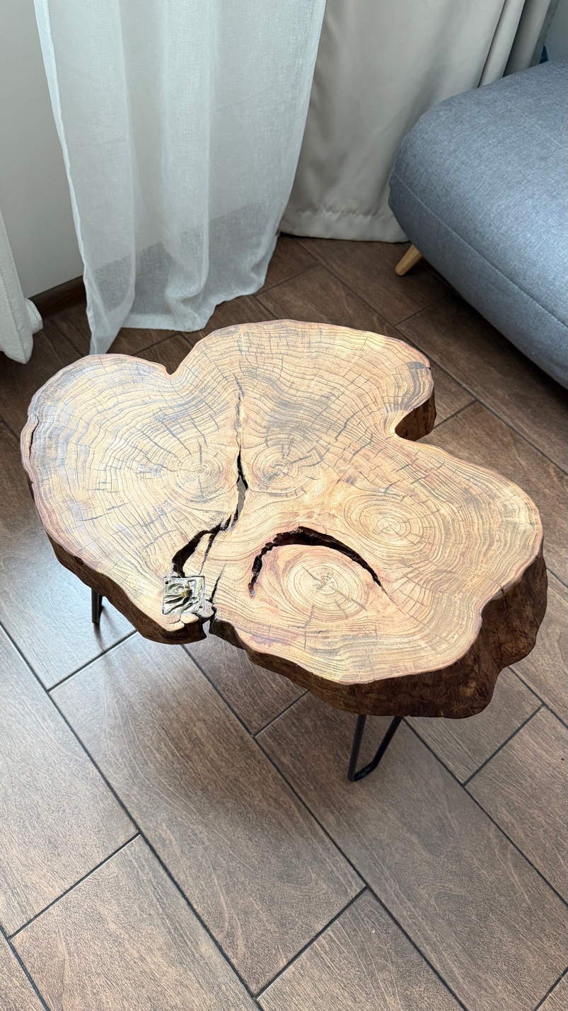 Oak slab table